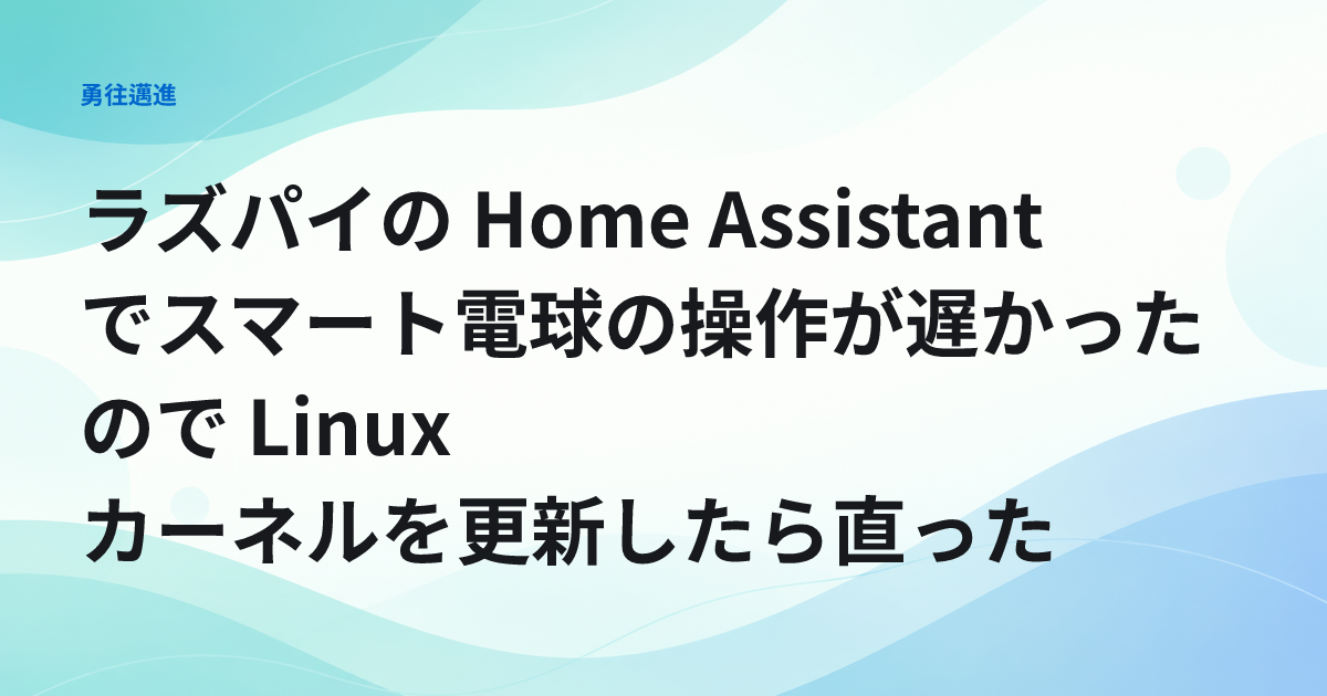 ラズパイの Home Assistant でスマート電球の操作が遅かったので Linux カーネルを更新したら直った